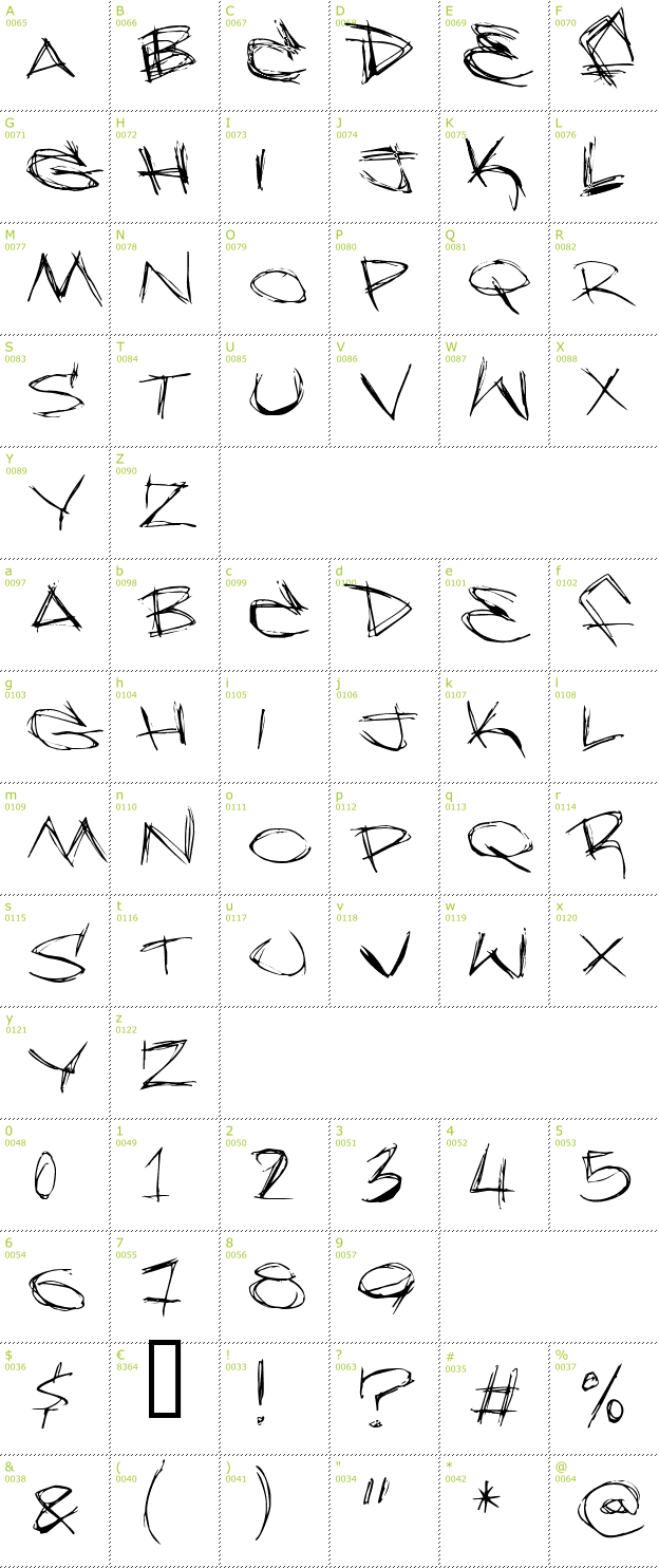 Character Mini-Map: Slammer Tag font