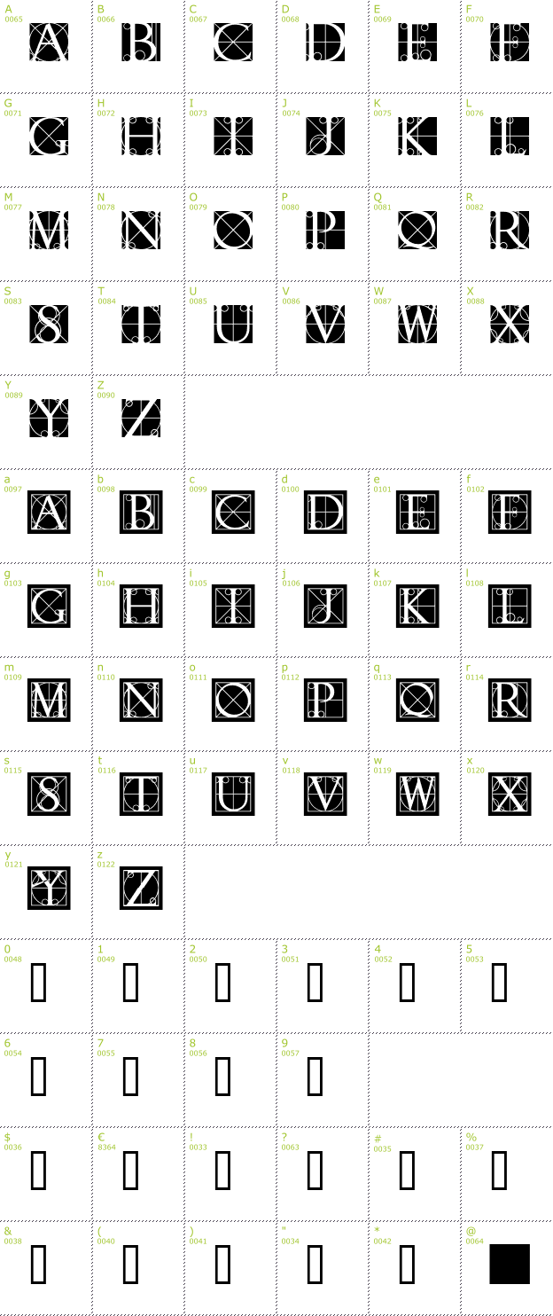 Character Mini-Map: Rodgauer One font