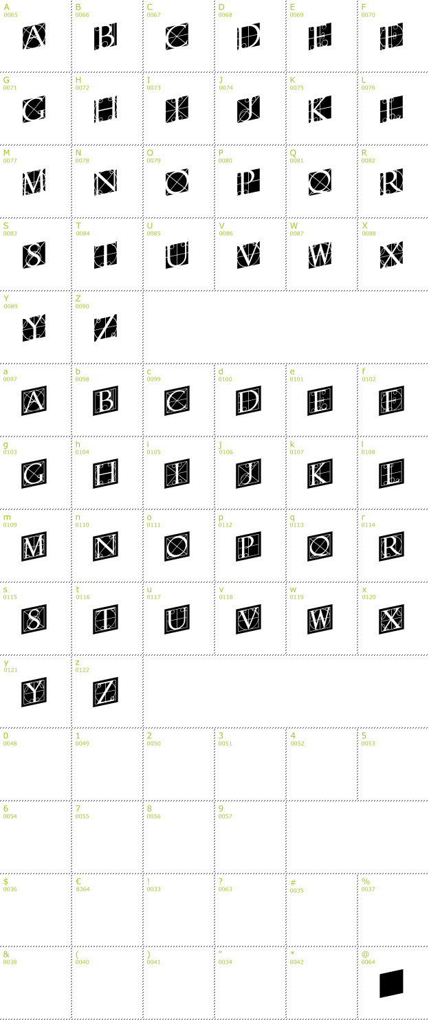 Character Mini-Map: Rodgauer Two font