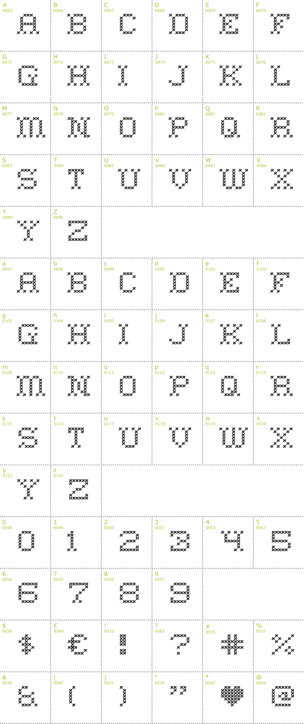 Character Mini-Map: Home Sweet Home font