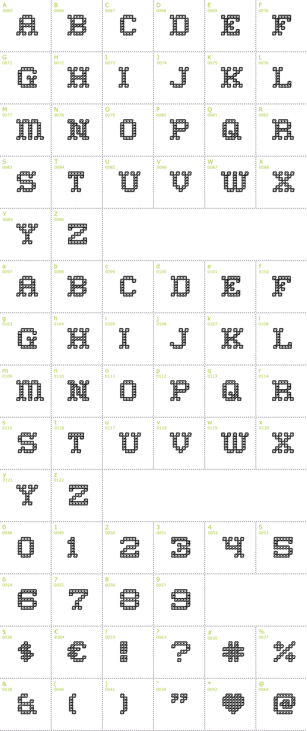 Character Mini-Map: Home Sweet Home Outlined font