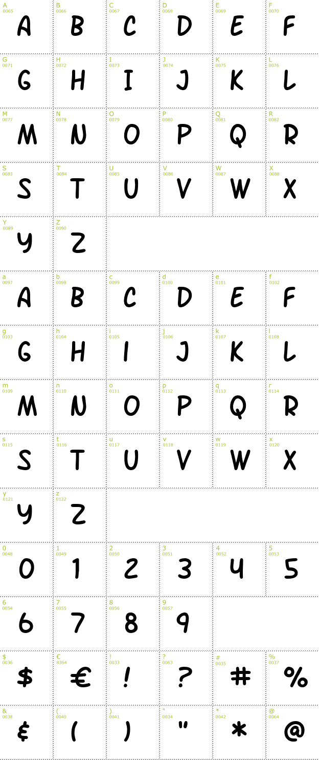 Character Mini-Map: SF Arch Rival font