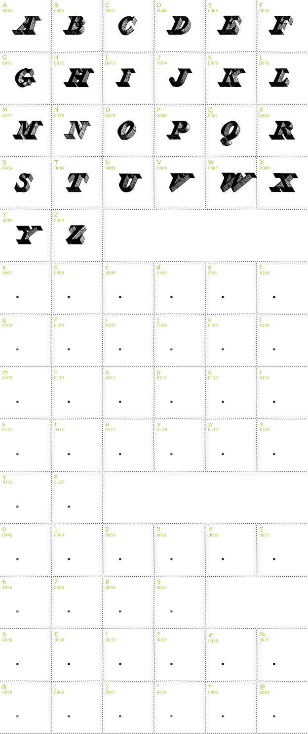 Character Mini-Map: Engravier Initials font