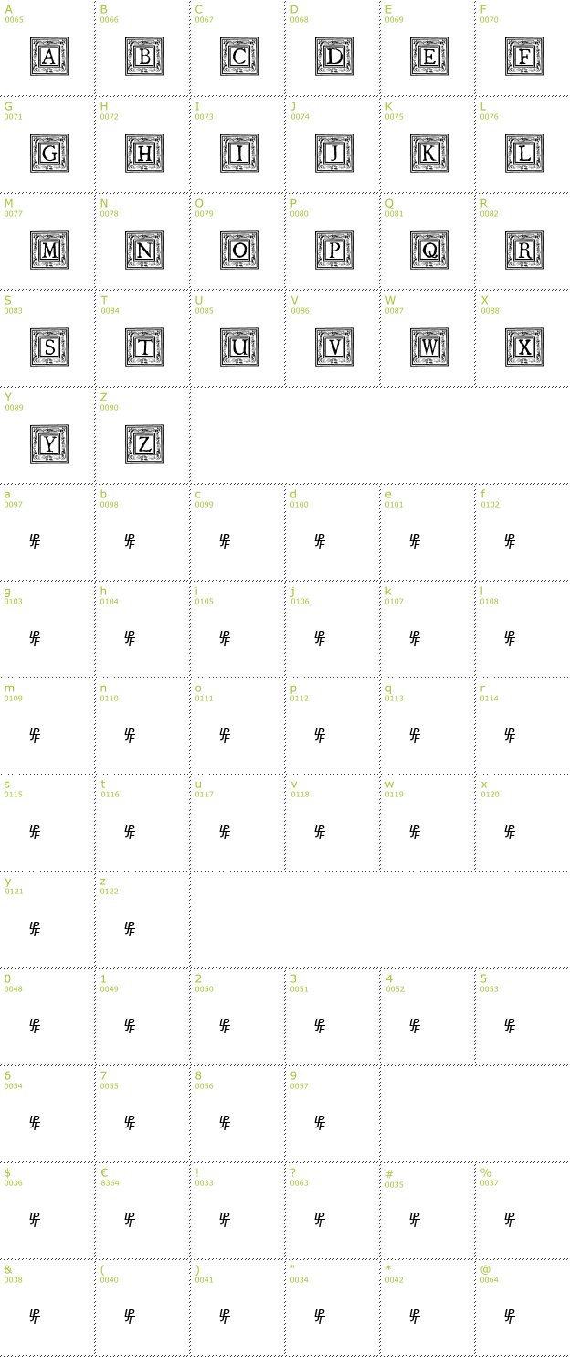 Character Mini-Map: Qua Nauticale font