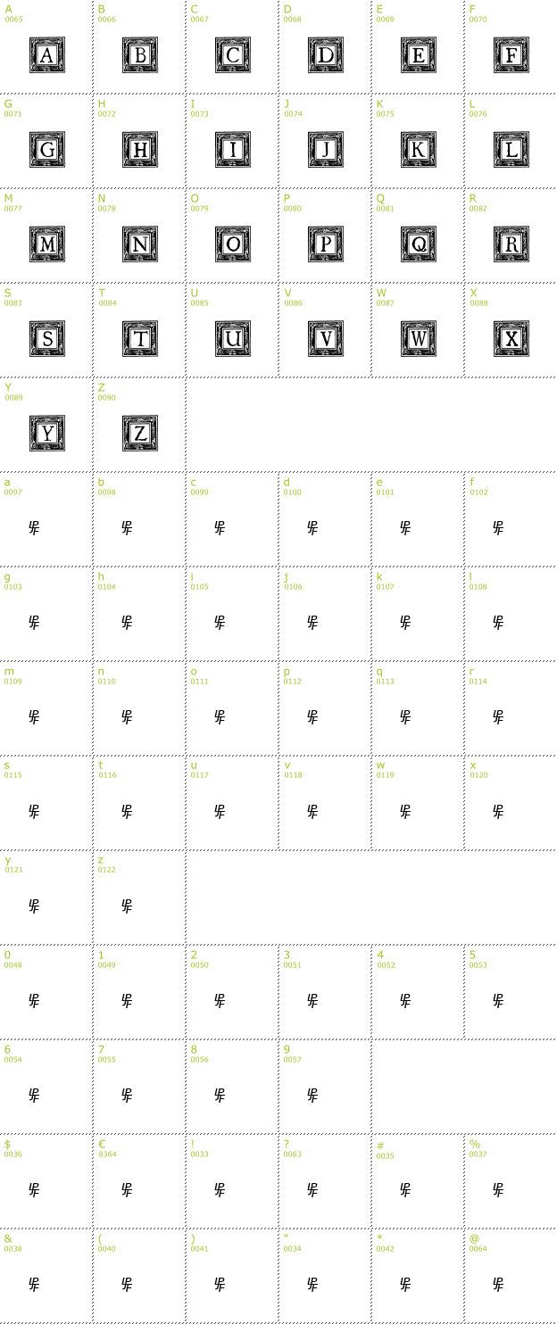 Character Mini-Map: Qua Nauticale 2 font