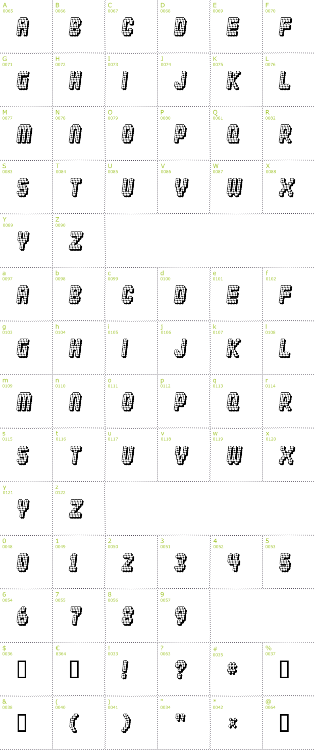 Character Mini-Map: Diskoteque font