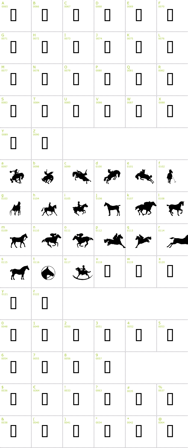 Character Mini-Map: YeeHaw font