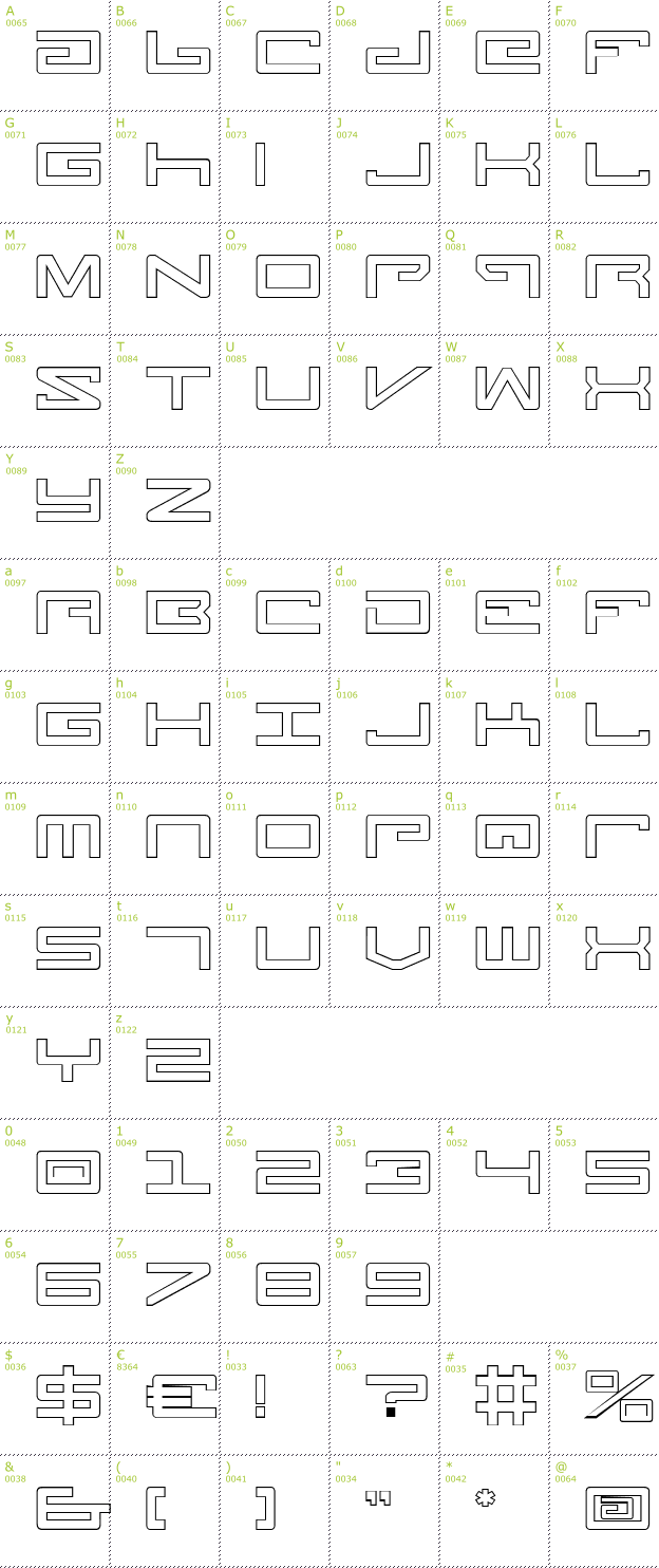 Character Mini-Map: Legion Outline font