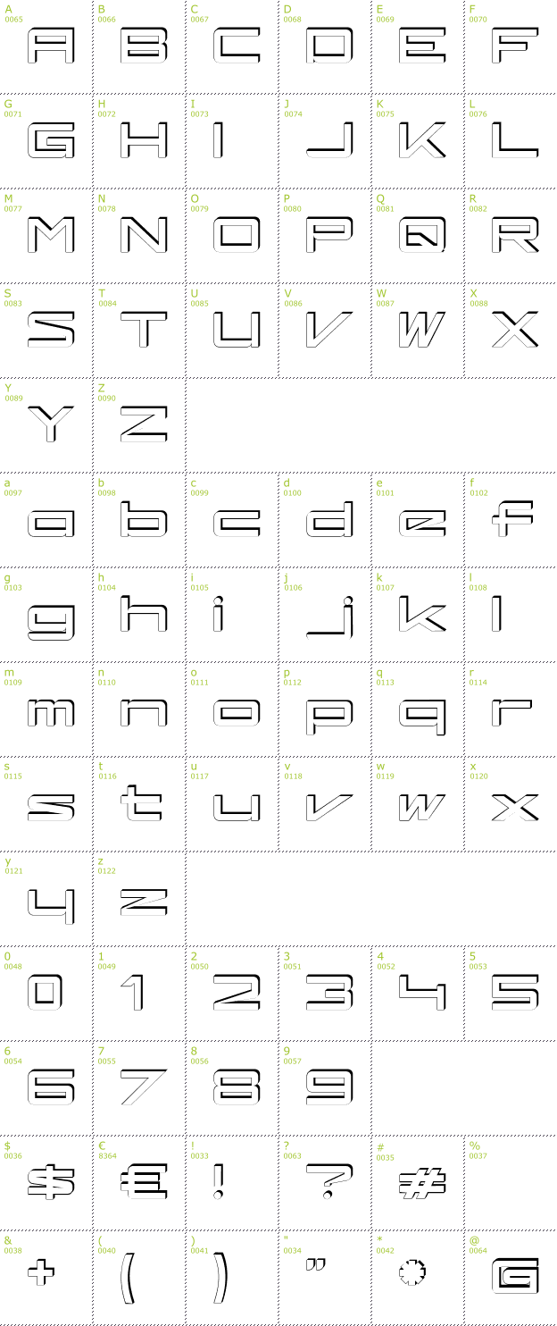 Character Mini-Map: Kaufhalle Blech font