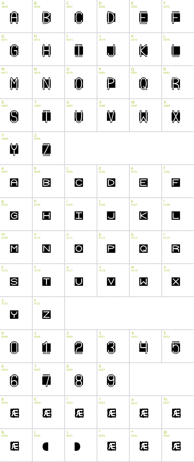 Character Mini-Map: Grudge BRK font