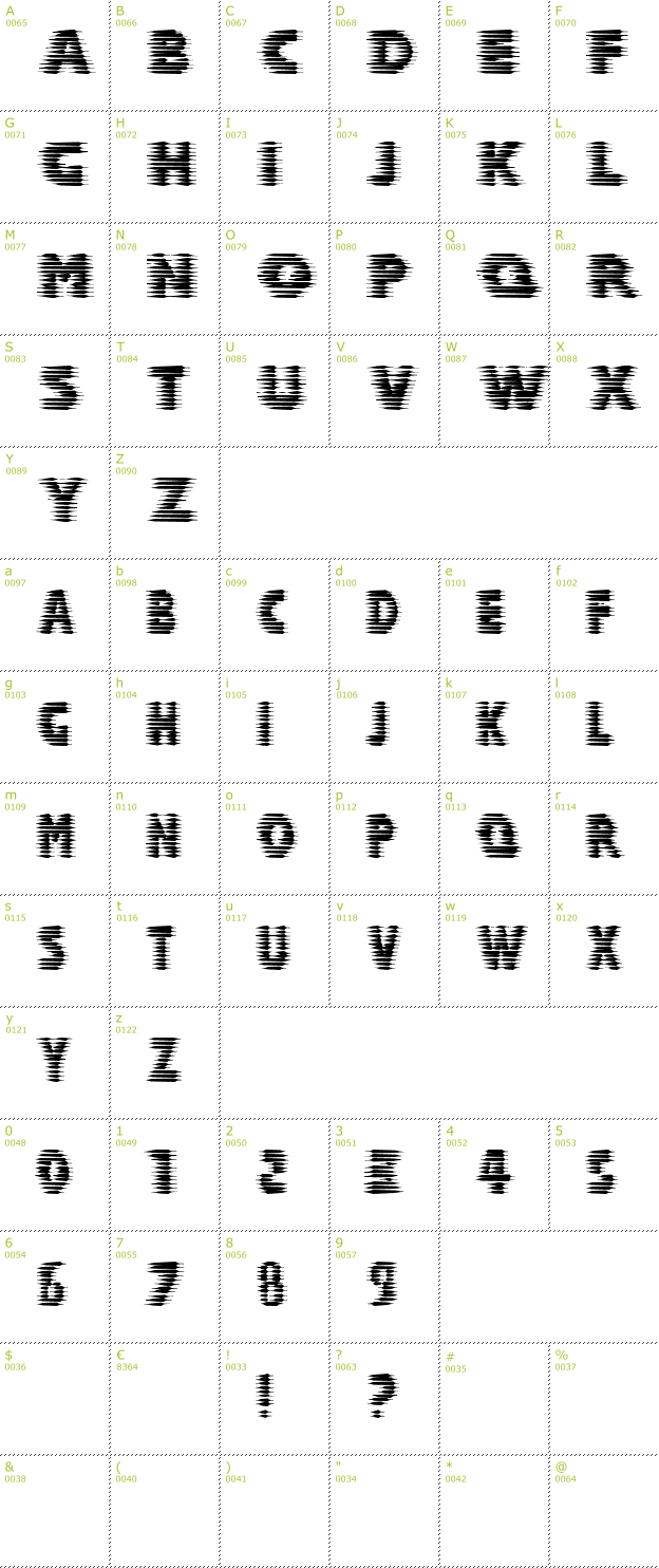 Character Mini-Map: Halcion font