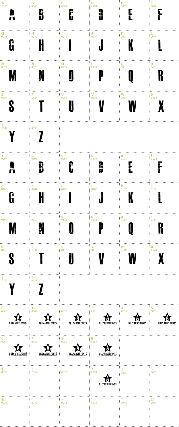 Character Mini-Map: Masterplan font