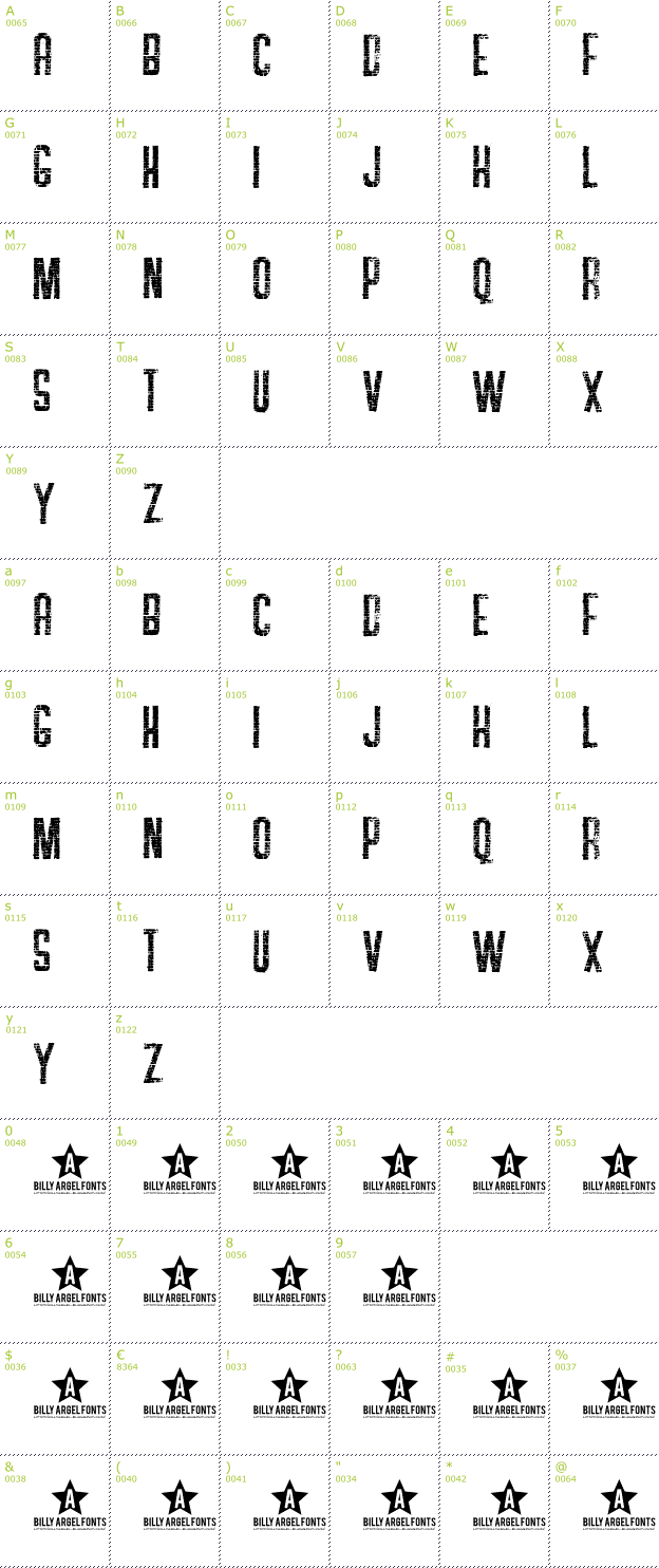 Character Mini-Map: Soap Store font