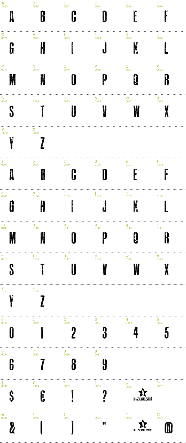 Character Mini-Map: Epidemia font