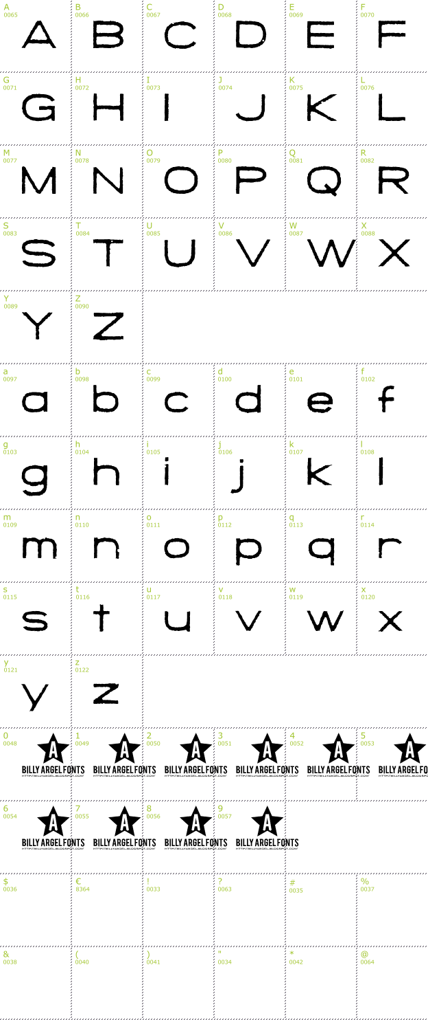 Character Mini-Map: Save The Mini font