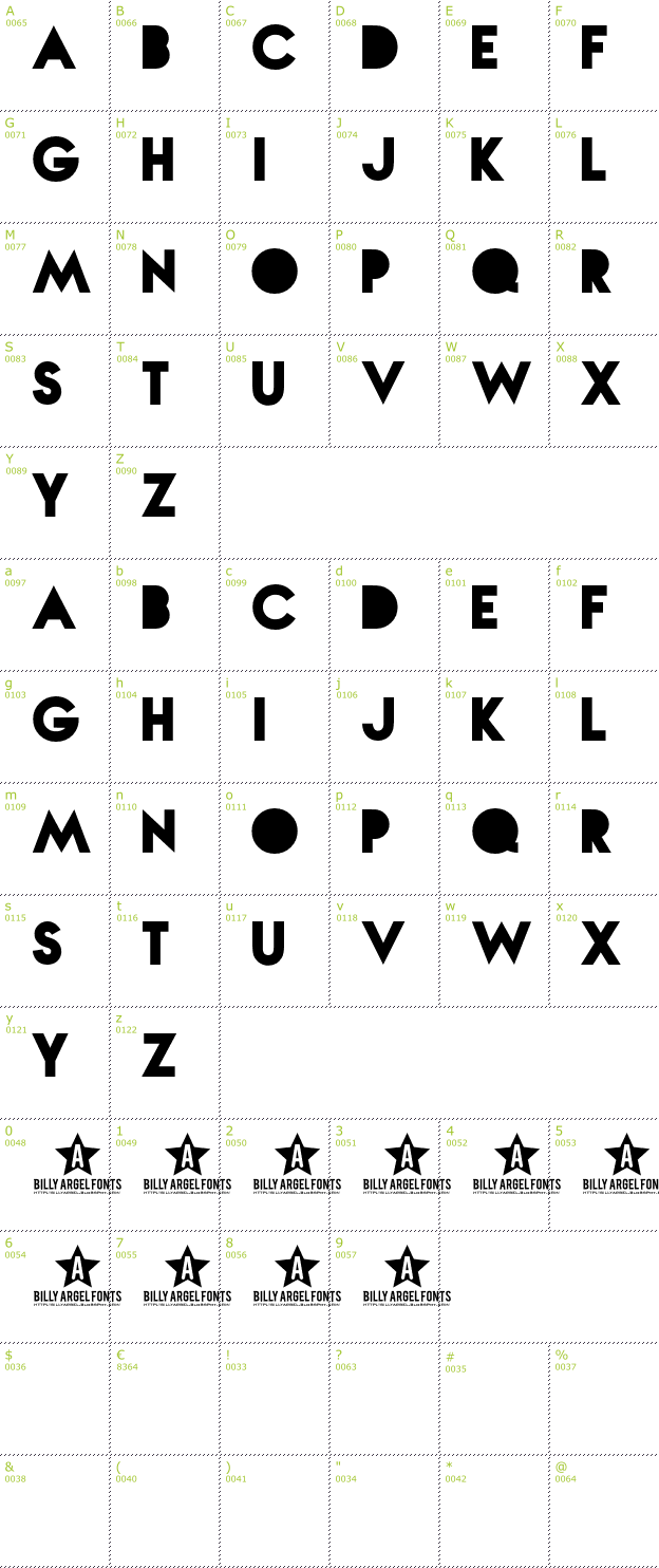 Character Mini-Map: Nova Solid font