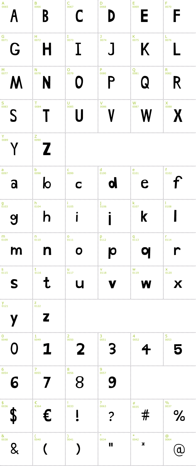 Character Mini-Map: Hand Drawn Shapes font