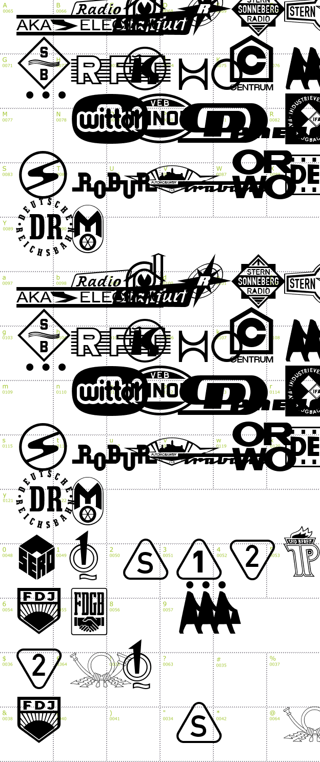 Character Mini-Map: Prsent 60 font