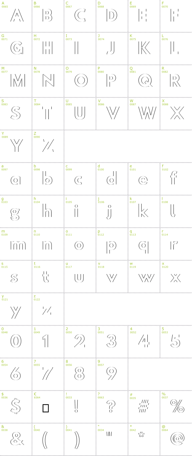 Character Mini-Map: Hussar Plate font