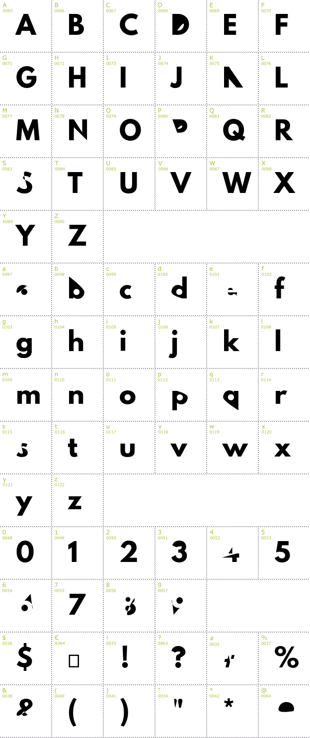 Character Mini-Map: Hussar Dziwak font