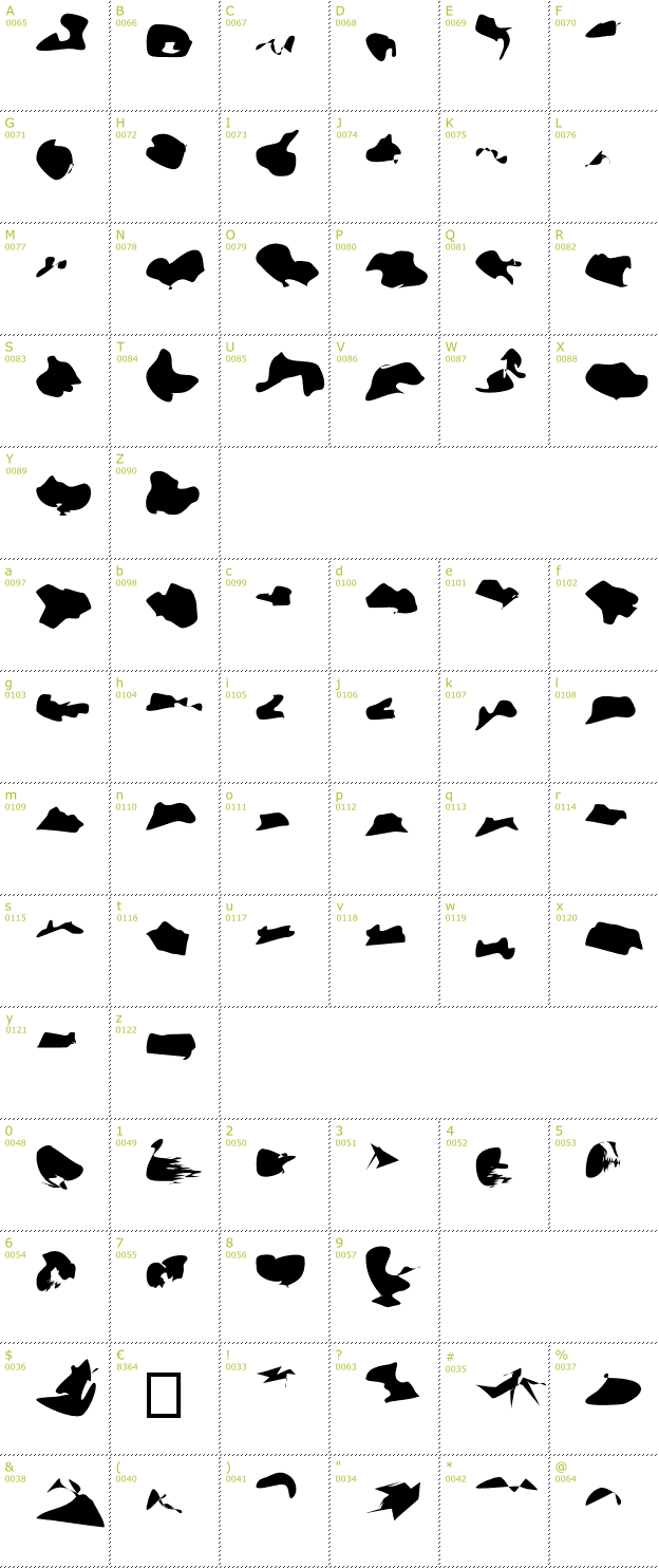 Character Mini-Map: Warzone font