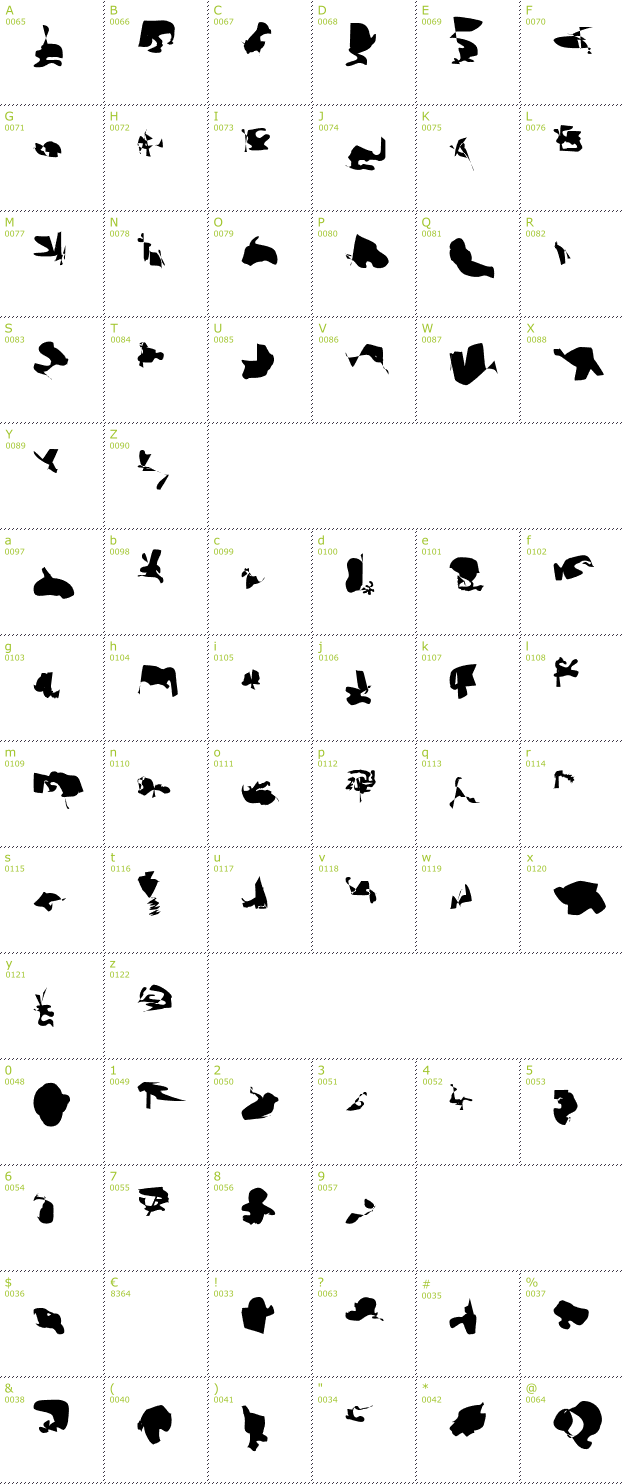 Character Mini-Map: Alpina font