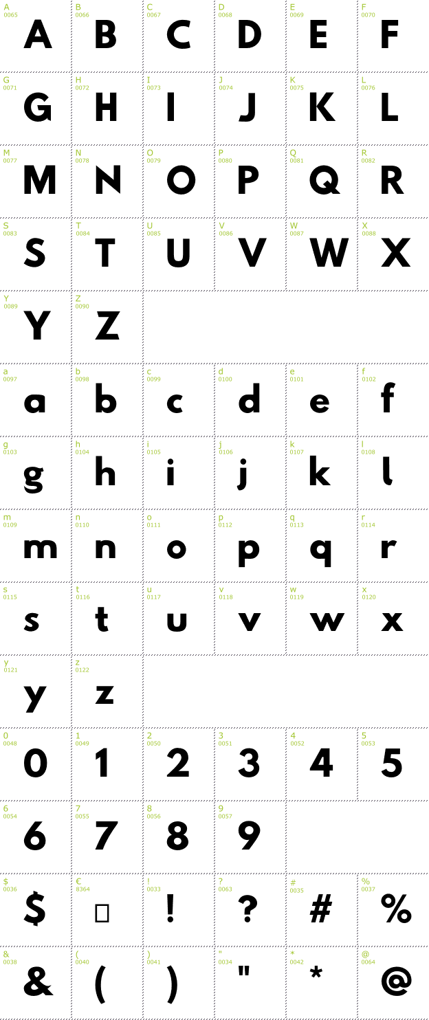 Character Mini-Map: Hussar Tani font
