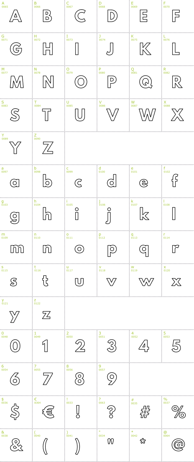 Character Mini-Map: Poland Can Into Big Writings Outline font