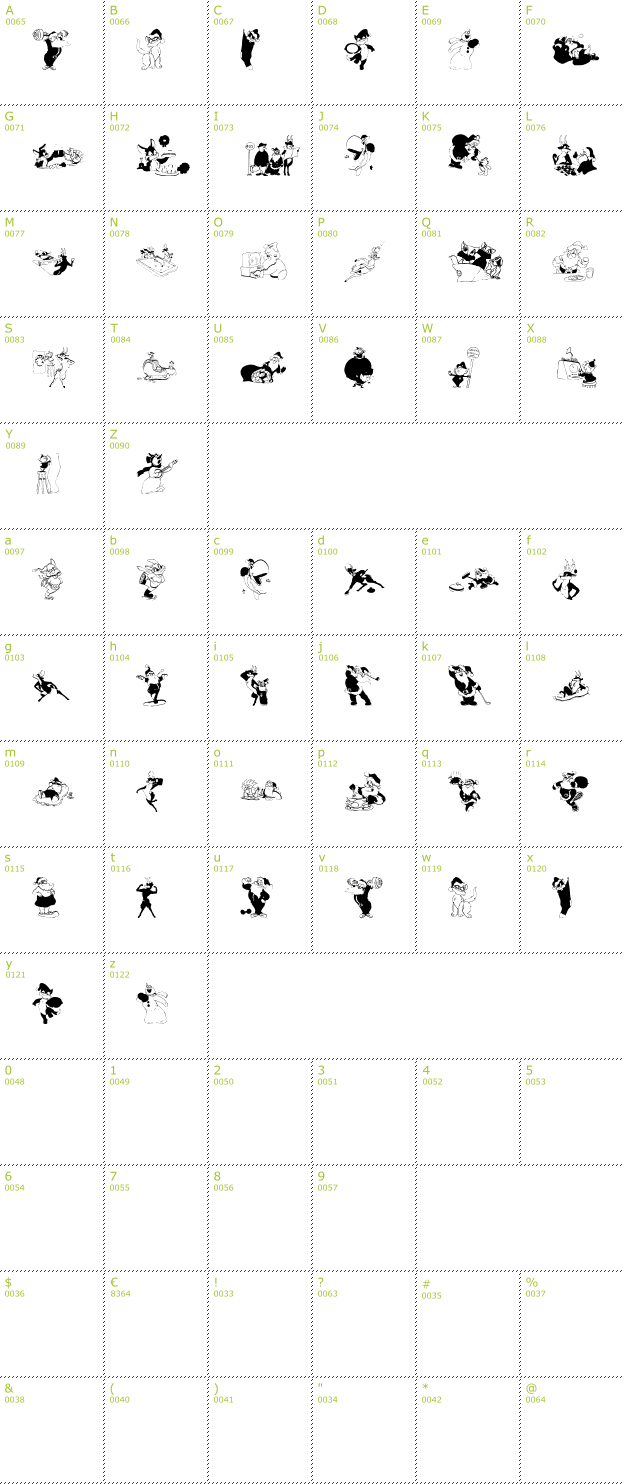 Character Mini-Map: XmasOne font